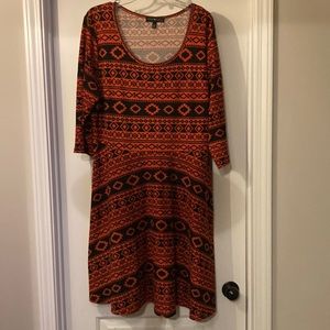 Derek Heart Plus Aztec Print Dress